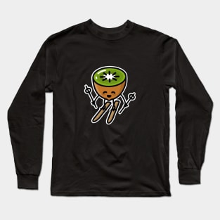 Skiwi Kiwi Kawaii cartoon cute skiing kiwi Long Sleeve T-Shirt